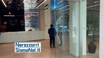 Vigorelli all'uscita della sede dell'Inter con Pesce ed Antonello