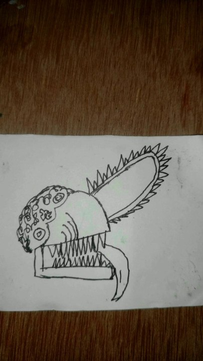 How to draw Chainsaw man easy