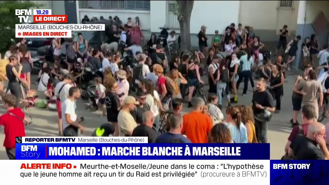 Marseille: plus d'une centaine de personnes réunies avant la marche blanche pour Mohamed, mort d'un "probable" tir de flash-ball
