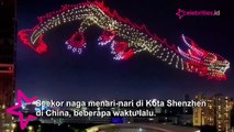 Viral! Naga Terbang Menari -nari Kota Shenzhen, Terbuat dari 1.500 Drone