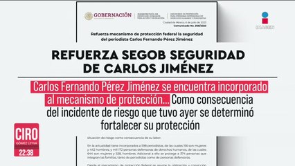 Refuerza Segob seguridad de Carlos Jiménez tras amenaza de muerte