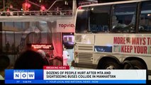 New-York: Deux bus dont un rempli de touristes sont entrés en collision dans le quartier de Manhattan, faisant plus de 80 blessés dont 18 hospitalisés