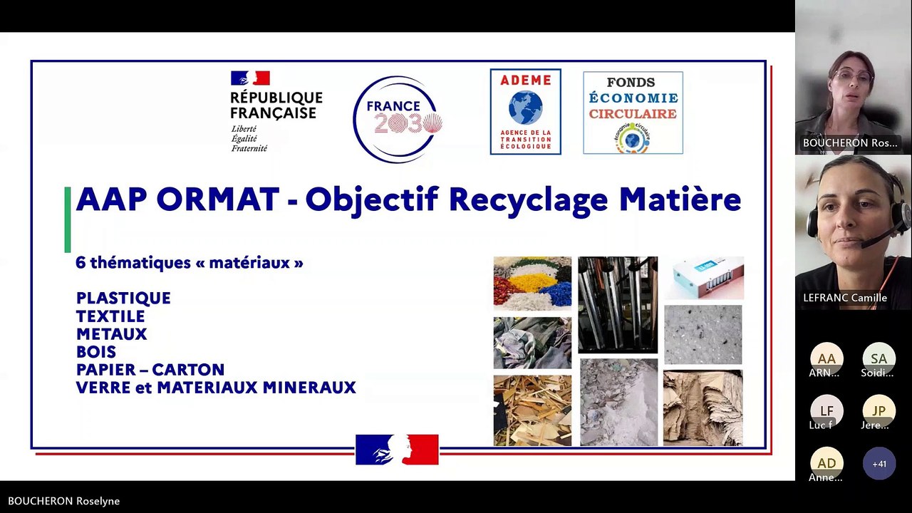 RDV thématique de l’ADEME – Recyclage et valorisation
