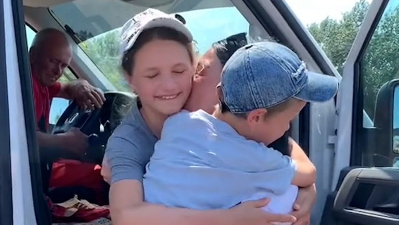 Ukrainian children reunited with mother more than a year after being taken ‘illegally’ to Russia