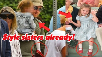 Princess Lilibet’s traditional dress and knee socks that are just like Princess Charlotte’s