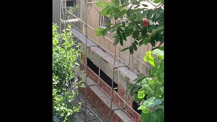 Şişli'de yıkım kararı alınan bina güçlendirilmeye başlandı