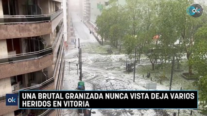 Una brutal granizada nunca vista deja varios heridos en Vitoria