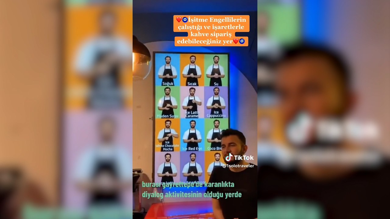 İşitme engellilerin baristalık yaptığı işletmede sadece işaret diliyle sipariş alınıyor