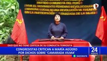 Congresistas rechazan declaraciones de María Agüero por defender a “camarada Vilma”