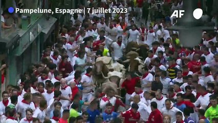 Espagne: premier lâcher de taureaux à la San Fermin