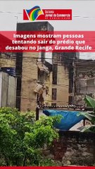 DESABAMENTO DE EDIFÍCIO NO JANGA: pessoas tentam sair do prédio após desabamento