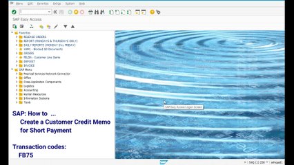 FI Create a Customer Credit Memo for Short Payment