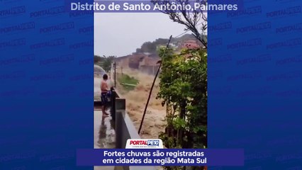 VIDEO:Fortes chuvas são registradas em cidades da região Mata Sul