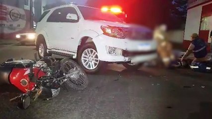 Motociclista fica ferido em acidente na Rua Pernambuco