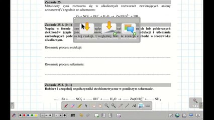 ZADANIE 25 CKE 2017 CZERWIEC REDOKS Zn+NO3^(-)+OH^(-)+H2O=Zn(OH)2^(2-)+NH3. #chemia #chemistry