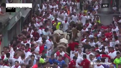 Running of the Bulls underway in Spain