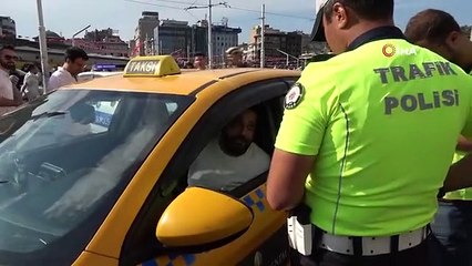 Taksim'de ticari taksi denetimi