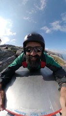 Base Jump From A Human Slingshot