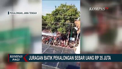 Heboh! Pengusaha Batik Pekalongan Tebar Uang Rp35 Juta dari Atap Rumah
