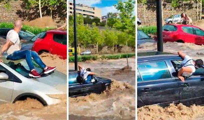 Une vidéo impressionnante montre des voitures emportées et des habitants piégés par des inondations soudaines en Espagne