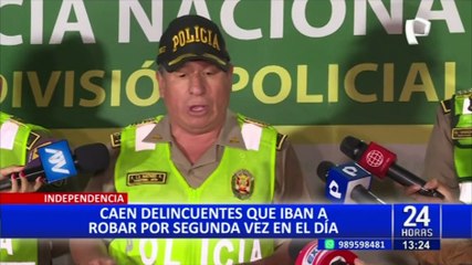 Independencia: Detienen a delincuentes que iban a cometer su segundo robo del día