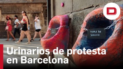 Urinarios de protesta en Barcelona por el mal olor de los orines en las calles