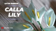 Cara mudah membuat bunga Calla Lily dari pita satin / How to make satin ribbon Calla Lily
