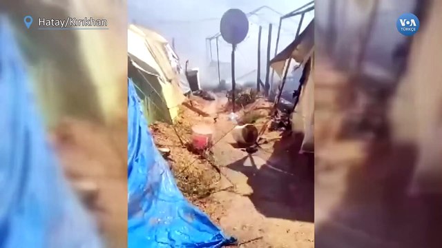 Suriyeli depremzedelerin kaldığı çadır kentte yangın: 45 çadır kül oldu