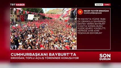 Cumhurbaşkanı Erdoğan, en yüksek oyu aldığı Bayburt'ta! Yerel seçim mesajı verdi