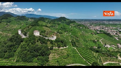 Cammino delle colline del Prosecco, ecco il percorso visto dal drone