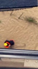 Grupamento Aéreo da SSP durante resgate de famílias ilhadas em Rio Largo