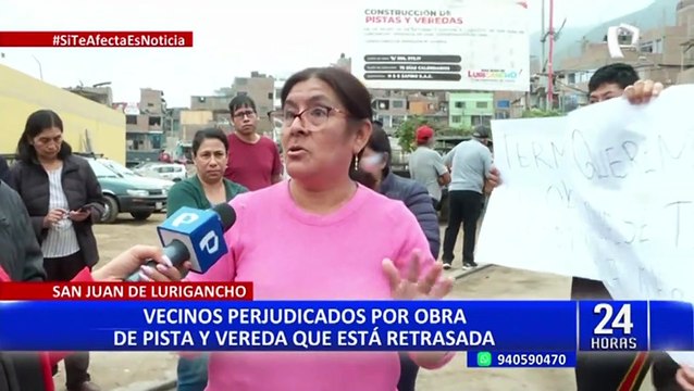 SJL: vecinos perjudicados por obras de pistas y veredas que está retrasada