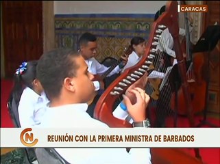Vpdta. Delcy Rodríguez recibe a la Primera Ministra de Barbados en la Casa Amarilla, en Caracas