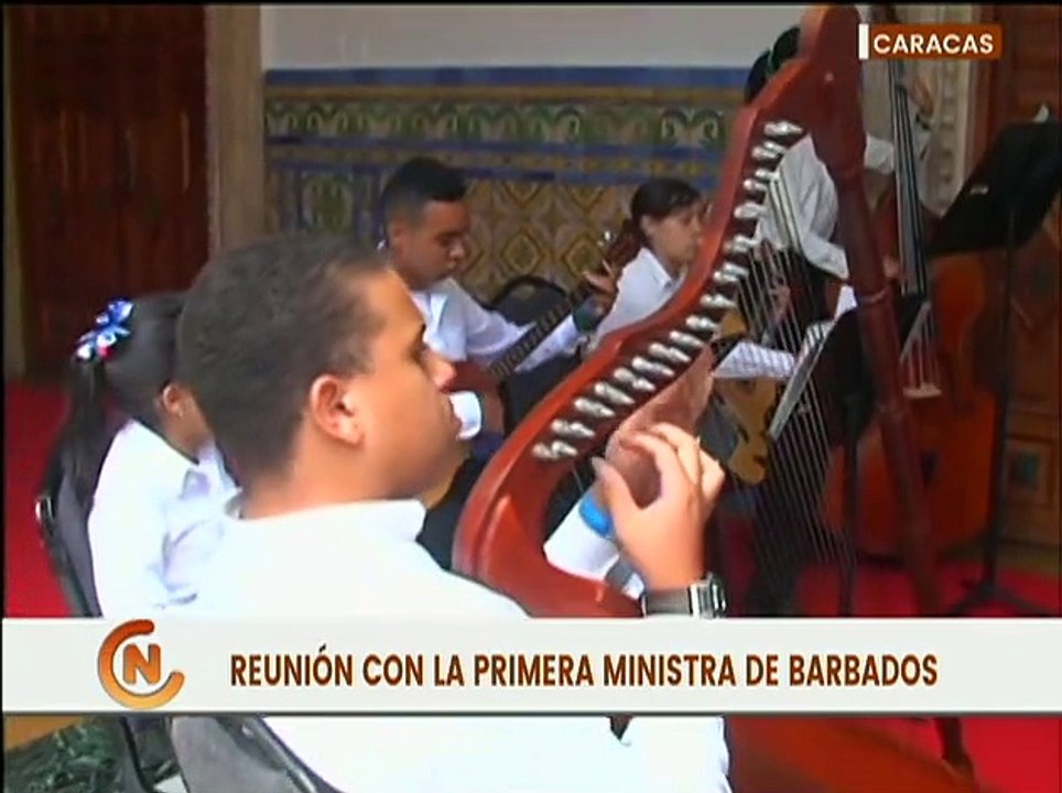 Vpdta. Delcy Rodríguez recibe a la Primera Ministra de Barbados en la Casa Amarilla, en Caracas