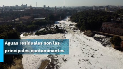 Alerta impresionante espuma tóxica en un río de Brasil
