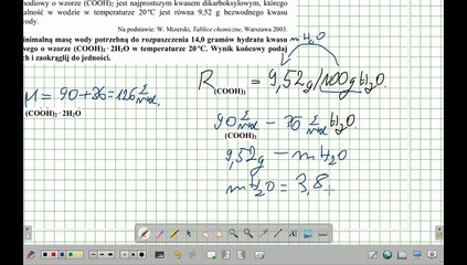 ZADANIE 26 CKE 2018 CZERWIEC ROZPUSZCZALNOŚĆ HYDRATU KWASU ETANODIOWEGO. #chemia #chemistry