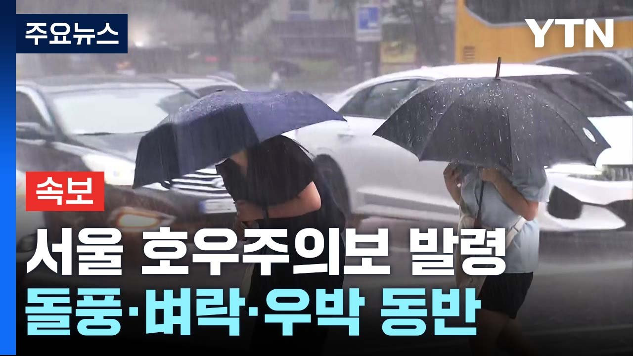 [속보] 서울 호우주의보 발령...돌풍·벼락·우박 동반 소낙성 호우 / YTN