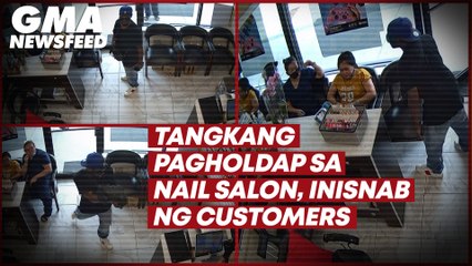 Tangkang pagholdap sa nail salon, inisnab ng customers | GMA News Feed