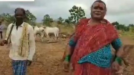 ಹೊಸಪೇಟೆ: ಬಿತ್ತನೆ ಮಾಡಿ ಕೃಷಿ ಚಟುವಟಿಕೆಗೆ ಚಾಲನೆ ನೀಡಿದ ಮಂಜಮ್ಮ ಜೋಗತಿ