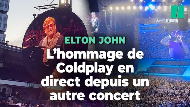 Elton John reçoit un appel vidéo de Coldplay en direct d'un autre concert pour son départ à la retraite