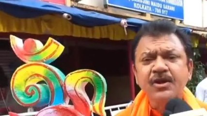 কলকাতা: ভোট পরবর্তী হিংসার প্রতিবাদে 'ওঁ' নিয়ে কমিশনে বিক্ষোভ বিজেপির