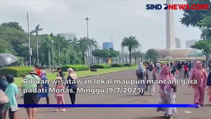 Masa Libur Sekolah, Monas Dipadati Ribuan Pengunjung