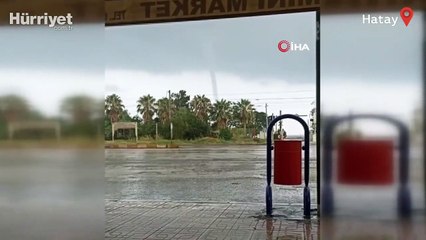 Hatay İskenderun’da denizde hortum çıktı