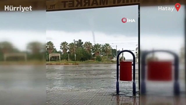 Hatay İskenderun’da denizde hortum çıktı