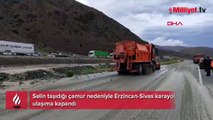 Selin taşıdığı çamur nedeniyle Erzincan-Sivas kara yolu ulaşıma kapandı