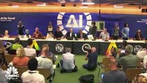منتدى الذكاء الاصطناعي في مؤتمر جنيف يشهد أول ظهور لروبوتات  بمؤتمر صحافي