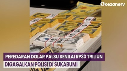 Peredaran Dolar Palsu Senilai Rp33 Triliun Digagalkan Polisi di Sukabumi