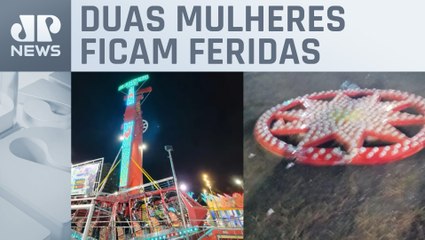 Peça se solta de brinquedo em parque de diversões em São Vicente