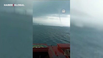 İskenderun Körfezi'nde hortum anları korkuttu!