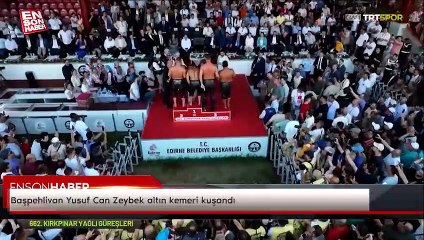 Başpehlivan Yusuf Can Zeybek altın kemeri kuşandı